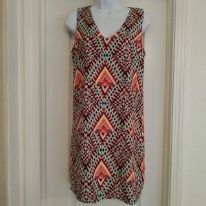 Renee C. Rosy Sleevless Abstract Dress